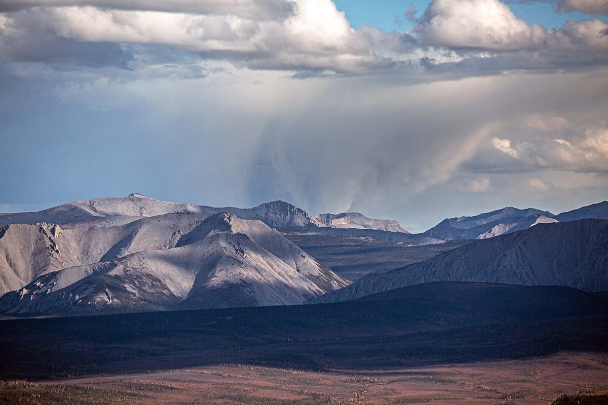 Stormy skies off of mountains (Northwest Territories)